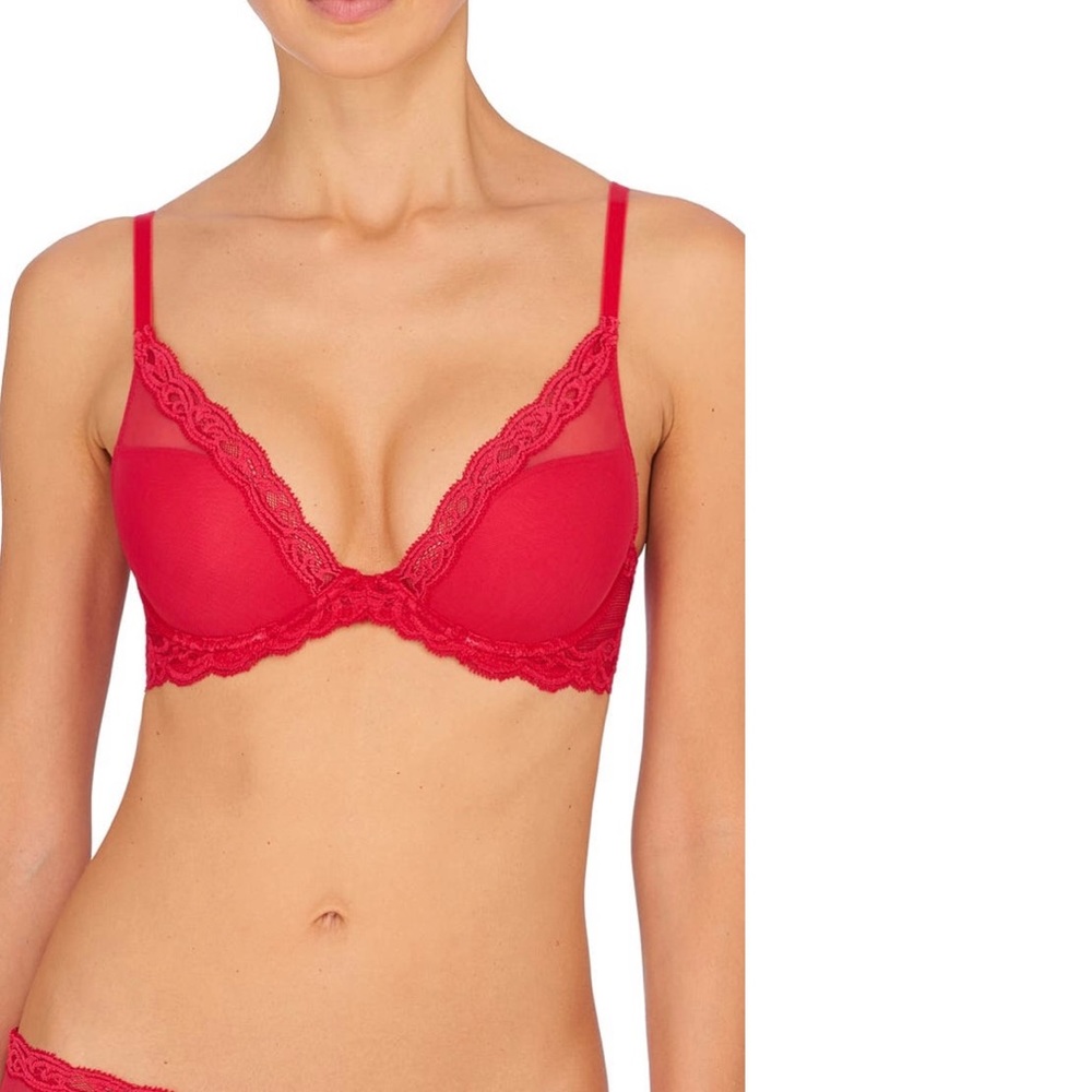 Natori feathers underwire red lace bra